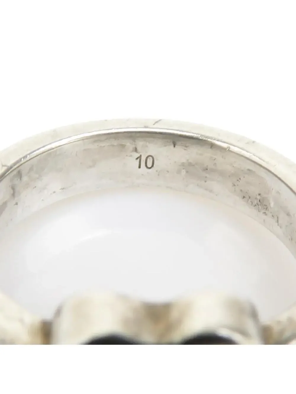 Auth Gucci Heart Motif Ring Silver #302756G10B